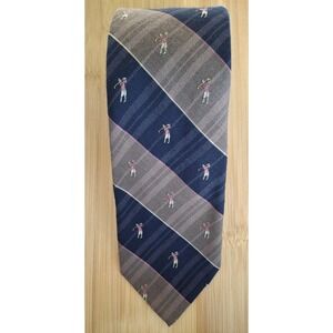 Silk Wool  Repp Tie Robert Talbott Woven England Stripe Golf Motif